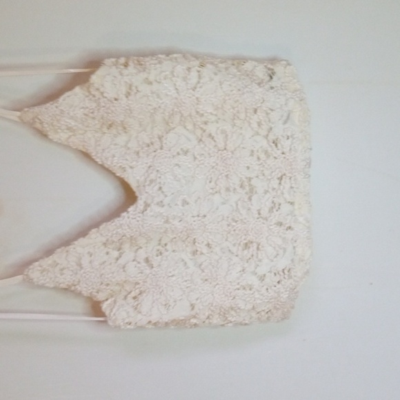 Zara Tops - Zara lace embroidered crochet spaghetti strap crop top